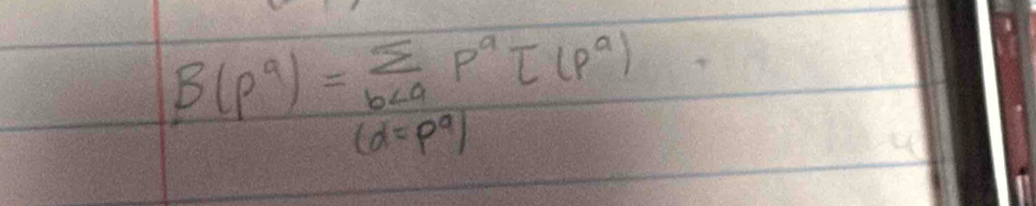 B(p^a)=sumlimits _b