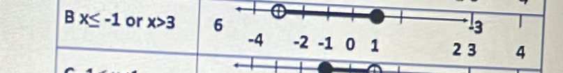 x≤ -1 or x>3