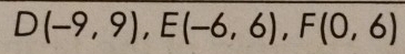 D(-9,9), E(-6,6), F(0,6)