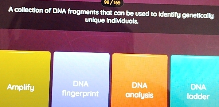 Solved: 98 / 165 A collection of DNA fragments that can be used to ...