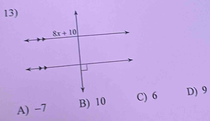 A) −7 B) 10 C) 6 D) 9