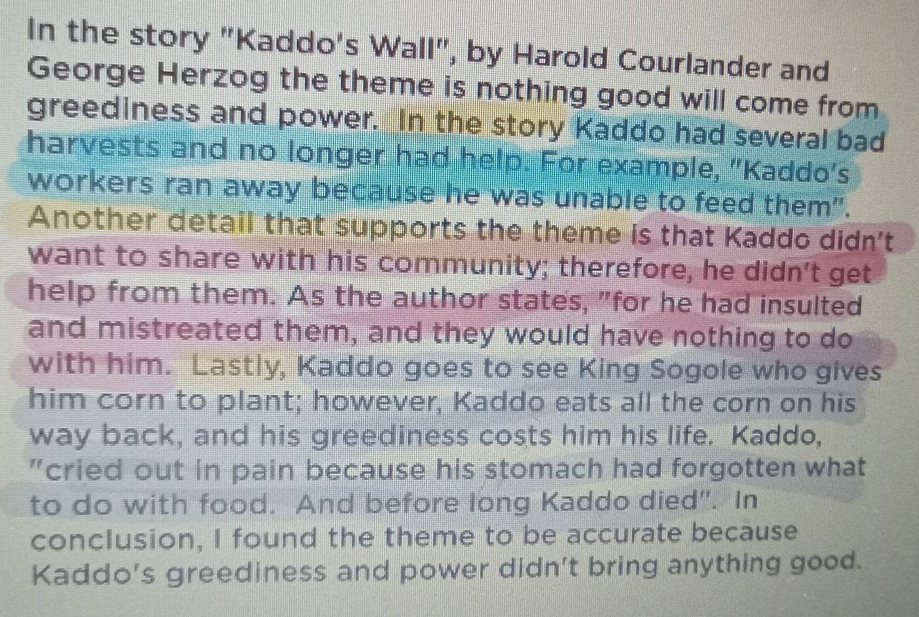 Solved: In the story 