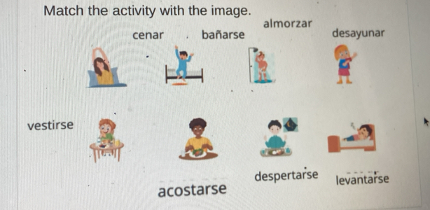 Match the activity with the image.