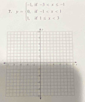 y=beginarrayl -1,if-3 <3endarray.