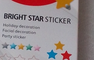 BRIGHT STAR STICKER 
Holiday decoration 
Facial decoration 
Party sticker