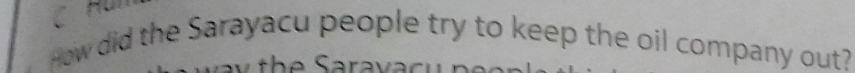 How did the Sarayacu people try to keep the oil company out?