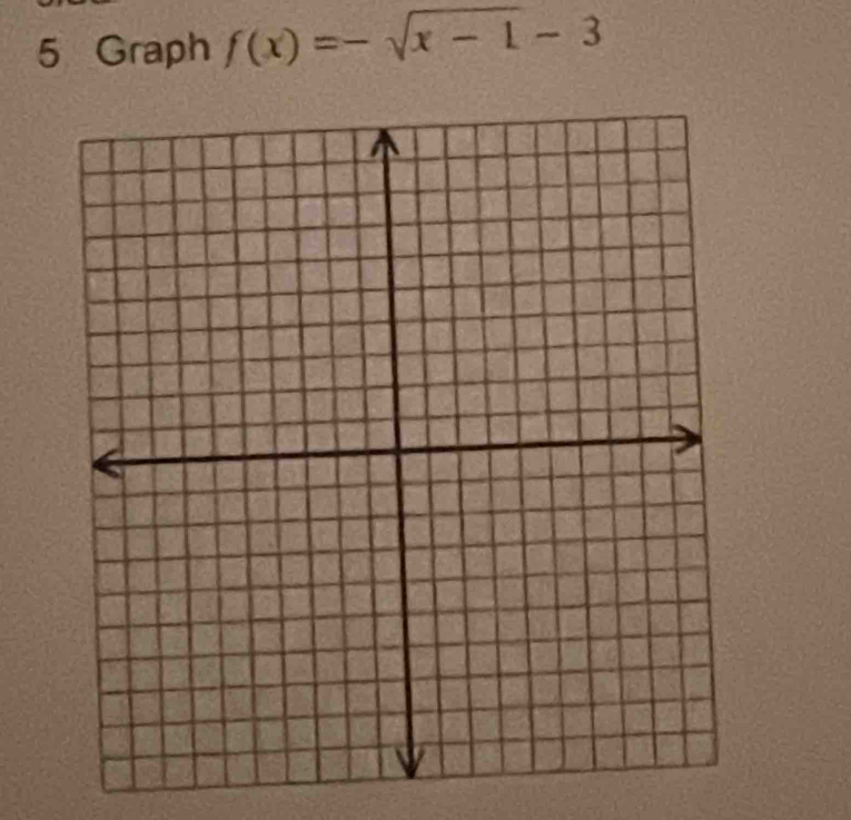 Graph f(x)=-sqrt(x-1)-3