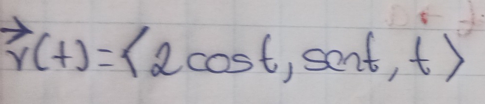 vector r(t)= 2cos t,sent,t