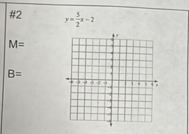 #2
y= 5/2 x-2
M=
B=