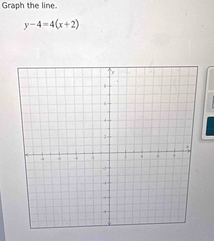 Graph the line.
y-4=4(x+2)