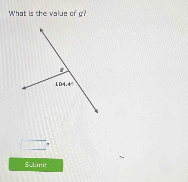 What is the value of g?
7x+m □°
Submit