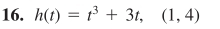 h(t)=t^3+3t,(1,4)