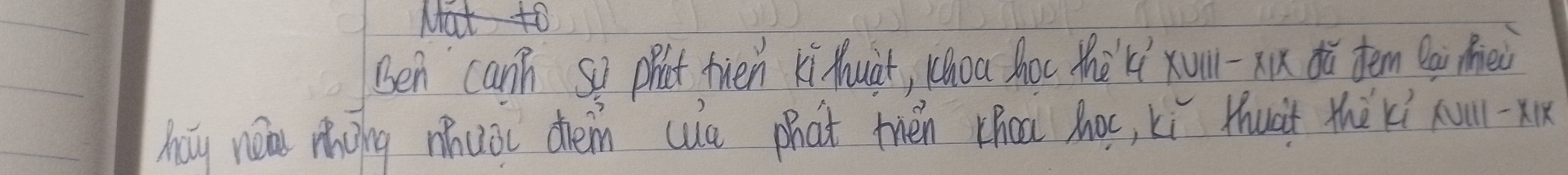 Ben canh So prict frien xi Muàt, Whou hot the`lí xull-xix dù tem Qai fèi 
hay nea rhōing mhuoi chem wue phat thén choa zhoc, ki Huàt thè xi xull-xx