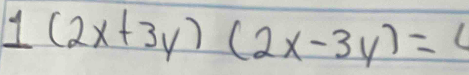 1(2x+3y)(2x-3y)=