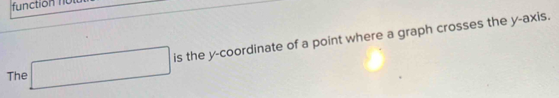 function n 
The □ is the y-coordinate of a point where a graph crosses the y-axis.