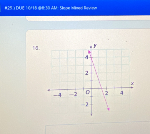 #29.) DUE 10/18 @8:30 AM: Slope Mixed Review 
16.