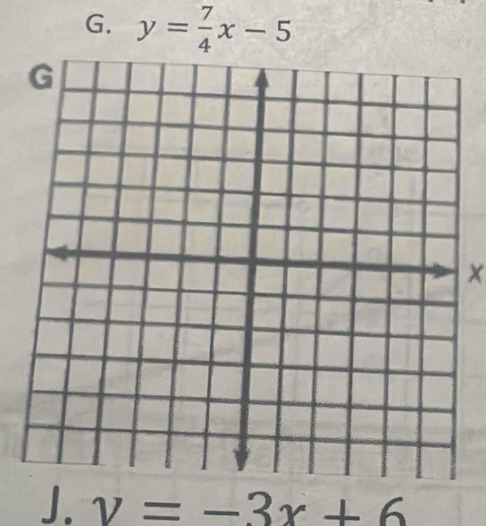 y= 7/4 x-5
J. v=-3x+6