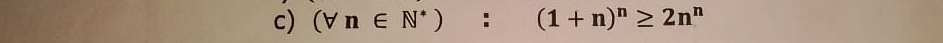 (forall n∈ N^*):(1+n)^n≥ 2n^n