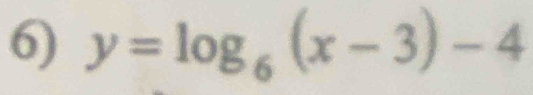 y=log _6(x-3)-4