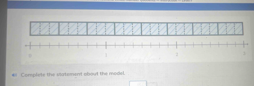 ● Complete the statement about the model.