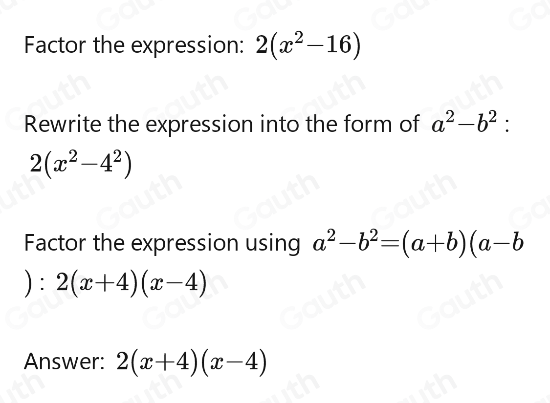 Solved: Factorise fully 2x^2-32 [Math]