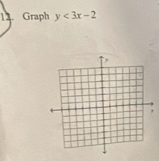 Graph y<3x-2</tex>