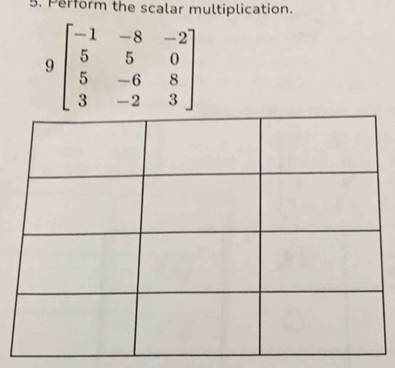 Perform the scalar multiplication.