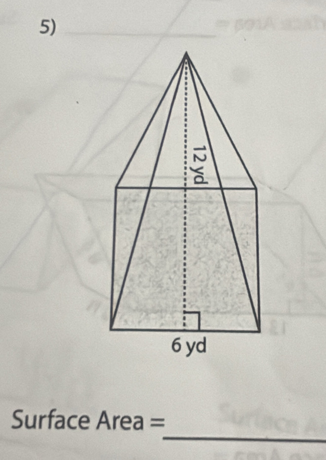 5)_ 
_
Surface Area =