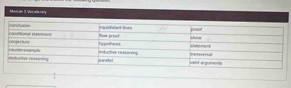 Module 3 Vocabulary