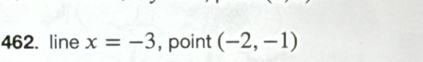 line x=-3 , point (-2,-1)