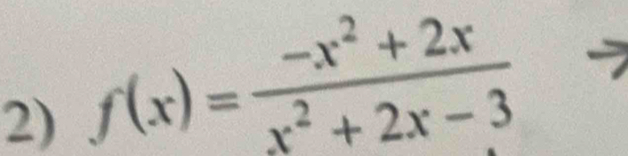 f(x)= (-x^2+2x)/x^2+2x-3 