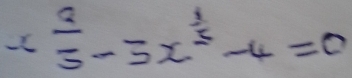 x^(frac 2)5-5x-5x^(frac 5)-4=0