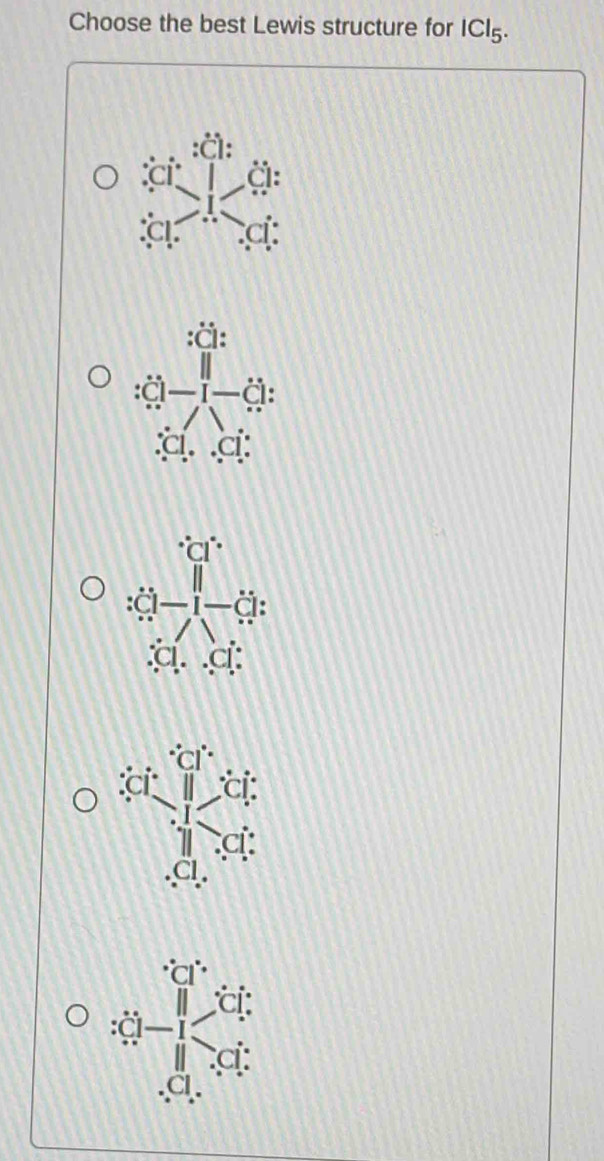 Choose the best Lewis structure for