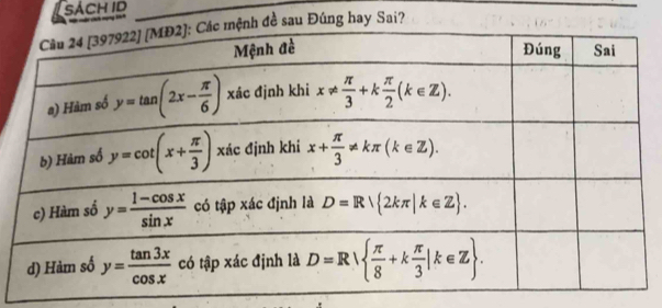 nh đề sau Đúng hay Sai?