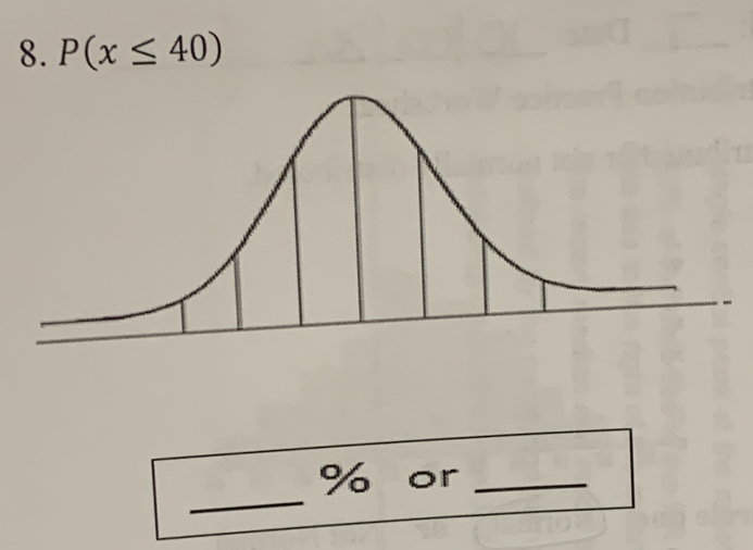 P(x≤ 40)
_
% or_