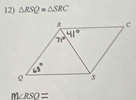 △ RSQ≌ △ SRC
MRSO