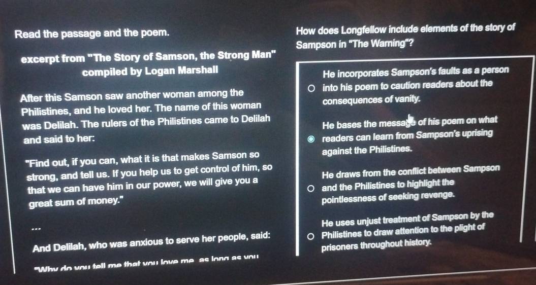 Solved: Read the passage and the poem. How does Longfellow include ...