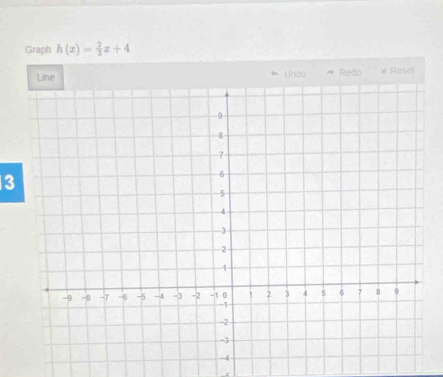 Graph h(x)= 2/3 x+4
Redo × Resel 
3