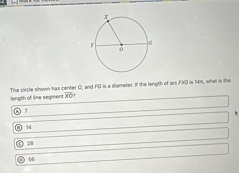 Solved: The circle shown has center O, and FG is a diameter. If the ...