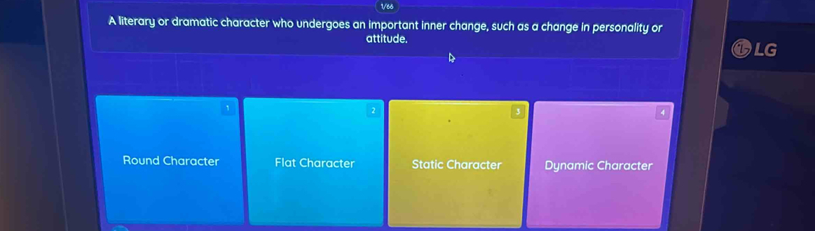 Solved: 1/66 A literary or dramatic character who undergoes an ...