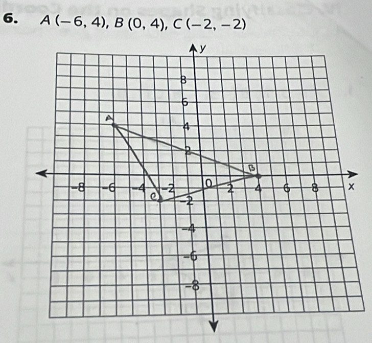 A(-6,4), B(0,4), C(-2,-2)