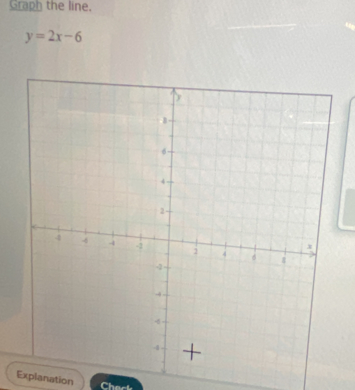 Graph the line.
y=2x-6
Explanation Chack