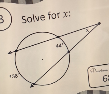 Solve for x:
Previous
6