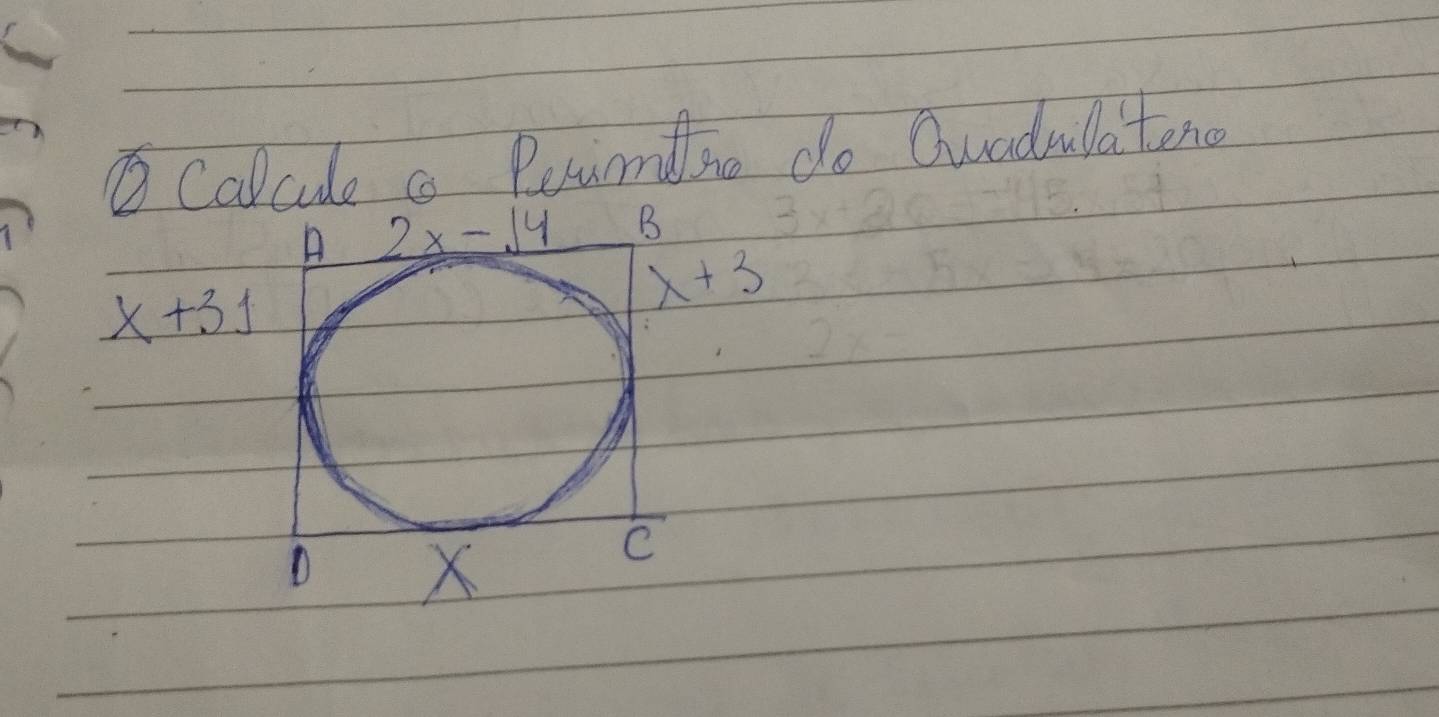 Calcude a Peimlso do Quadulatend
x+31