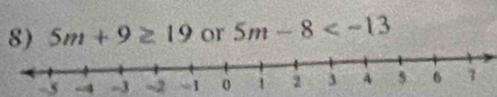 5m+9≥ 19 or 5m-8
-5 -4 -3 -2