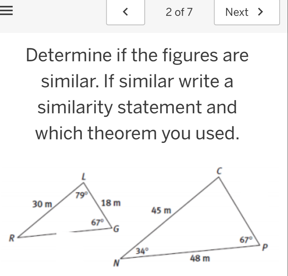 Solved: Determine if the figures are similar. If similar write a ...