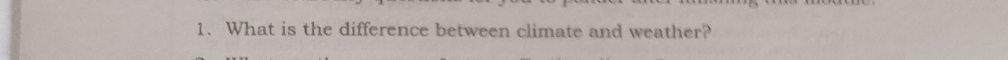 What is the difference between climate and weather?