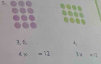 3, 6, A 、
4x=12 3x=12