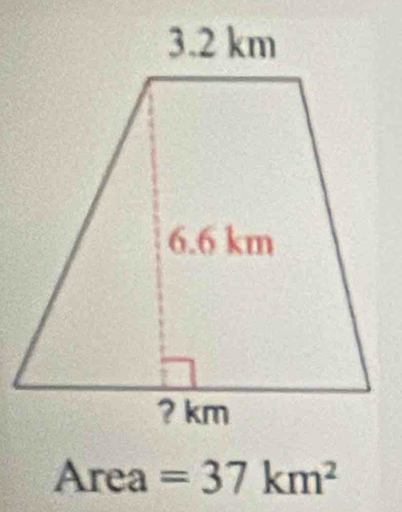 Ar ea =37km^2