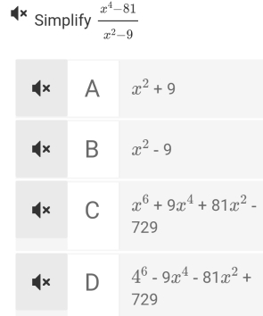 Simplify  (x^4-81)/x^2-9 